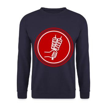 Spieß grill Icon - Unisex Pullover - Navy - Vorne - Alina (178cm) & Michal (187cm)