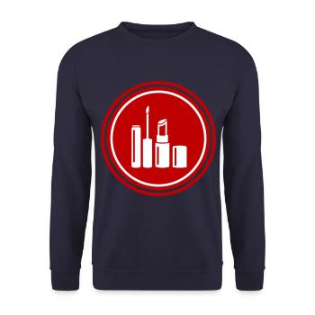 Make Up Cosmetics Icon - Unisex Sweatshirt - navy - Front - Alina (178cm) & Michal (187cm)