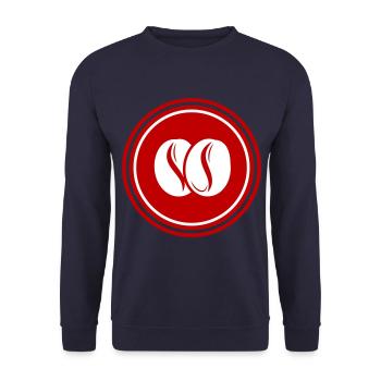 Coffee bean symbol - Unisex Sweatshirt - navy - Front - Alina (178cm) & Michal (187cm)