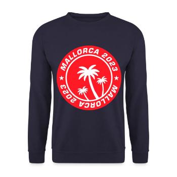 Mallorca 2023 Palme - Unisex Pullover - Navy - Vorne - Alina (178cm) & Michal (187cm)