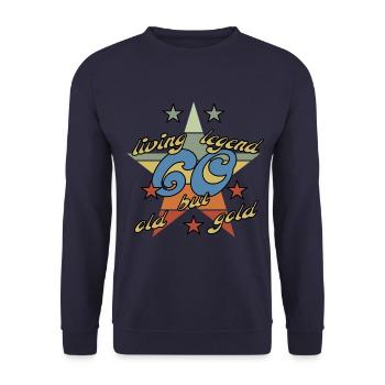 60 Jahre old but gold Geburtstag Stern vintage - Unisex Pullover - Navy - Vorne - Alina (178cm) & Michal (187cm)