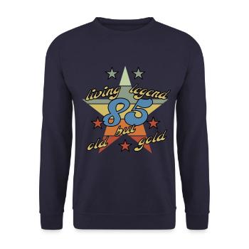 85. Geburtstag, 85 jahre geschafft - Unisex Pullover - Navy - Vorne - Alina (178cm) & Michal (187cm)