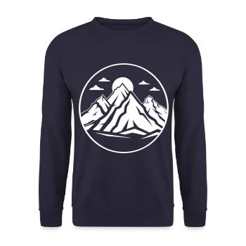 Mountains Nature Mountains Silhouette - Unisex Sweatshirt - navy - Front - Alina (178cm) & Michal (187cm)