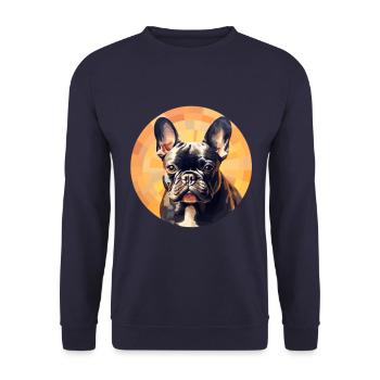 French Bulldog - French Bulldog Portrait - Unisex Sweatshirt - navy - Front - Alina (178cm) & Michal (187cm)
