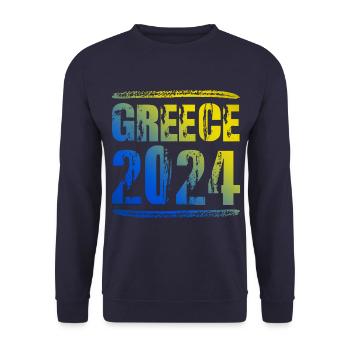 Greece 2024 Colorful Holiday - Unisex Sweatshirt - navy - Front - Alina (178cm) & Michal (187cm)