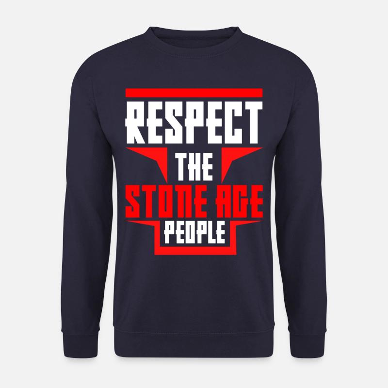Stone Age Design - Cavemen and Dinosaurs - Unisex Sweatshirt - navy