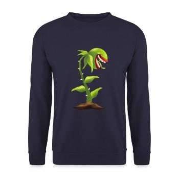 Carnivorous plant - Unisex Sweatshirt - navy - Front - Alina (178cm) & Michal (187cm)