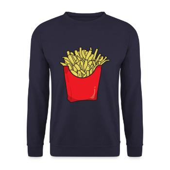 fries - Unisex Sweatshirt - navy - Front - Alina (178cm) & Michal (187cm)