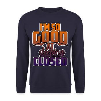 Énonciation drôle - vous devez avoir - Sweat-shirt Unisexe - marine - Devant - Alina (178cm) & Michal (187cm)
