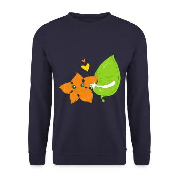 Amoureux des saisons - automne - printemps - Sweat-shirt Unisexe - marine - Devant - Alina (178cm) & Michal (187cm)