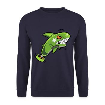 Torpille de requin Shark Torpille verte - Sweat-shirt Unisexe - marine - Devant - Alina (178cm) & Michal (187cm)