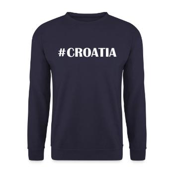 #CROATIA Croatie #Kroatien #Srce - Sweat-shirt Unisexe - marine - Devant - Alina (178cm) & Michal (187cm)