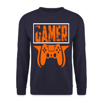 Gamer - Sweat-shirt Unisexe - marine - Devant - Alina (178cm) & Michal (187cm)