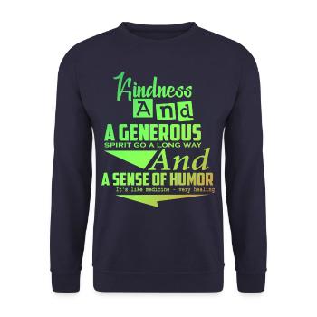 Humour Proverbes drôles L’humour est tout des proverbes - Sweat-shirt Unisexe - marine - Devant - Alina (178cm) & Michal (187cm)
