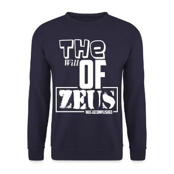 Zeus Dieu Grec mythologie Dicton - Sweat-shirt Unisexe - marine - Devant - Alina (178cm) & Michal (187cm)