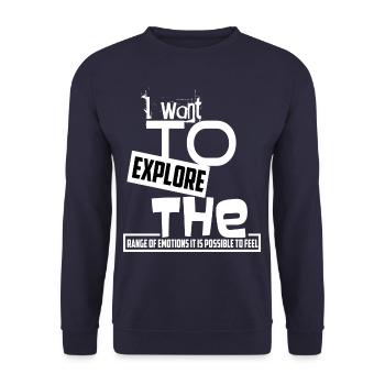Explorer explorer l'aventure en disant cadeau - Sweat-shirt Unisexe - marine - Devant - Alina (178cm) & Michal (187cm)