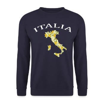 Italien, Italia Zitrone - Unisex Pullover - Navy - Vorne - Alina (178cm) & Michal (187cm)