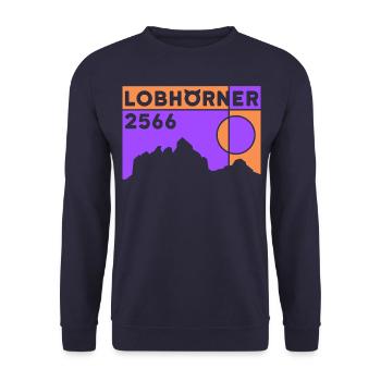 Lobhörner Wanderung Tour Überschreitung Souvenir - Unisex Pullover - Navy - Vorne - Alina (178cm) & Michal (187cm)