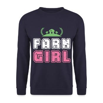 Farm girl farm farmer - Unisex Sweatshirt - navy - Front - Alina (178cm) & Michal (187cm)