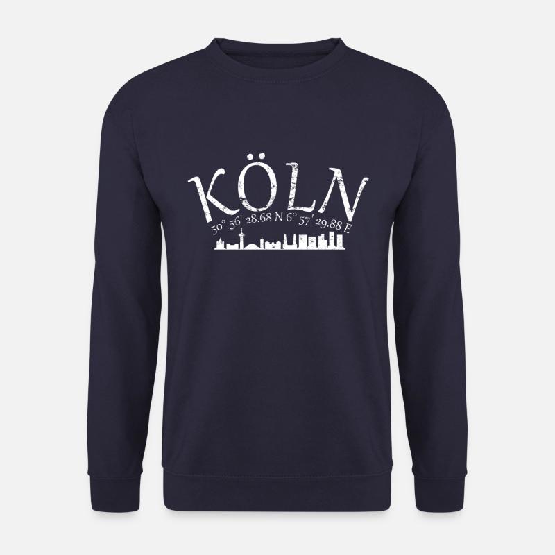 Köln GPS Koordinaten Skyline - Unisex Pullover - Navy