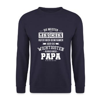 papa spruch - Unisex Pullover - Navy - Vorne - Alina (178cm) & Michal (187cm)