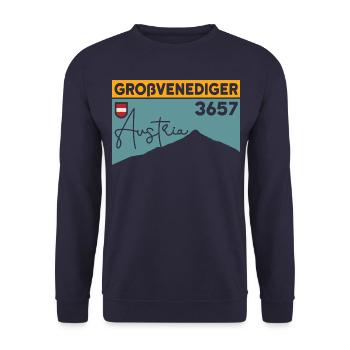 Großvenediger Ski Tour Mountain Tour Hike Souvenir - Unisex Sweatshirt - navy - Front - Alina (178cm) & Michal (187cm)