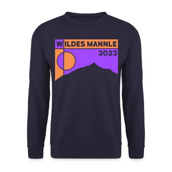 Wildes Mannle, Ski Tour, Mountain Tour, Hiking, Souvenirs - Unisex Sweatshirt - navy - Front - Alina (178cm) & Michal (187cm)
