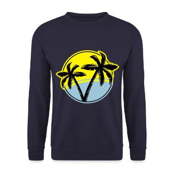 palme silhouette kreis strand - Unisex Pullover - Navy - Vorne - Alina (178cm) & Michal (187cm)
