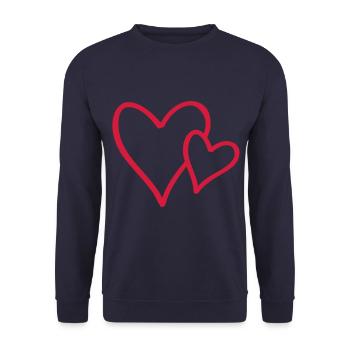 herzen valentinstag liebe - Unisex Pullover - Navy - Vorne - Alina (178cm) & Michal (187cm)