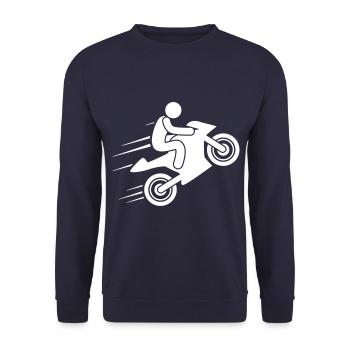 motorcycle symbol racer - Unisex Sweatshirt - navy - Front - Alina (178cm) & Michal (187cm)