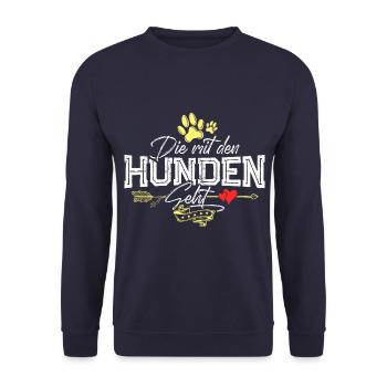 Die mit den Hunden geht - Unisex Pullover - Navy - Vorne - Alina (178cm) & Michal (187cm)