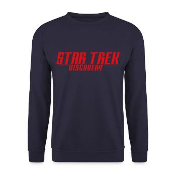 Star Trek Discovery Logo - Unisex Pullover - Navy - Vorne - Alina (178cm) & Michal (187cm)