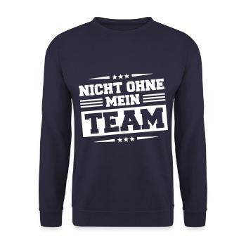 Nicht Ohne Mein Team - Unisex Pullover - Navy - Vorne - Alina (178cm) & Michal (187cm)