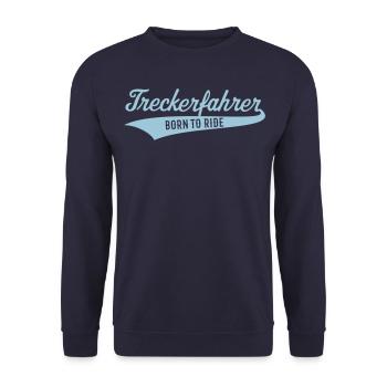 Treckerfahrer – Born To Ride (Trecker / Traktor) - Unisex Pullover - Navy - Vorne - Alina (178cm) & Michal (187cm)
