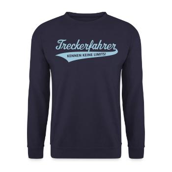 Treckerfahrer – Kennen Keine Limits! (Trecker) - Unisex Pullover - Navy - Vorne - Alina (178cm) & Michal (187cm)