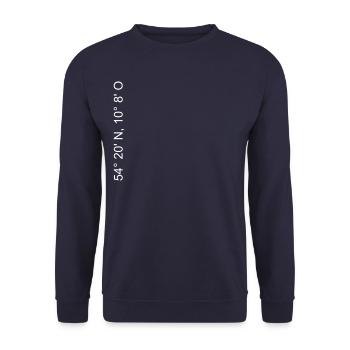 Koordinaten für Kiel - Unisex Pullover - Navy - Vorne - Alina (178cm) & Michal (187cm)