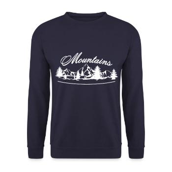 Mountains mountains - Unisex Sweatshirt - navy - Front - Alina (178cm) & Michal (187cm)