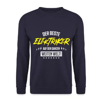 der beste elektriker spruch - Unisex Pullover - Navy - Vorne - Alina (178cm) & Michal (187cm)