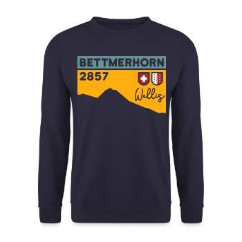 Bettmerhorn Bettmeralp Hike Hiking Valais - Unisex Sweatshirt - navy - Front - Alina (178cm) & Michal (187cm)