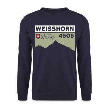 Weisshorn Wallis Hochtour Bergführer Besteigung - Unisex Pullover - Navy - Vorne - Alina (178cm) & Michal (187cm)