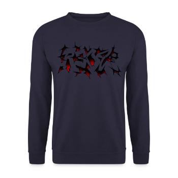 REDTWO FRIEDHOF - Unisex Pullover - Navy - Vorne - Alina (178cm) & Michal (187cm)