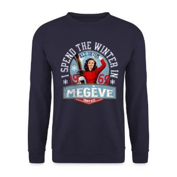 I spend the winter in Megève - Unisex Sweatshirt - navy - Front - Alina (178cm) & Michal (187cm)