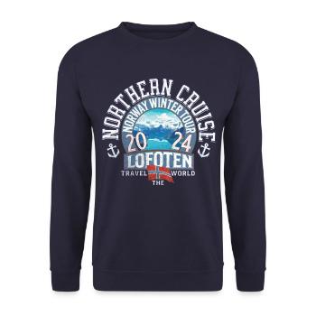 Northern Cruise Lofoten Norway 2 - Unisex Sweatshirt - navy - Front - Alina (178cm) & Michal (187cm)