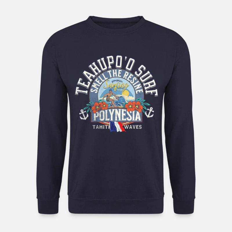 Teahupoo Surf Polynesia - Sweat-shirt Unisexe - marine