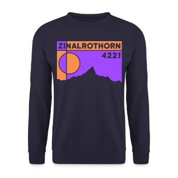 Zinalrothorn Mountain Tour High Tour North Ridge Souvenir - Unisex Sweatshirt - navy - Front - Alina (178cm) & Michal (187cm)