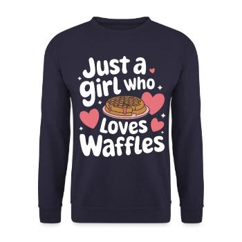 Waffles Breakfast Sweets - Unisex Sweatshirt - navy - Front - Alina (178cm) & Michal (187cm)
