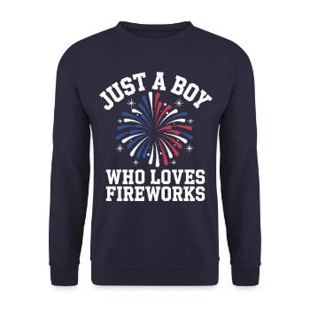 Pyrotechnics Fireworks Pyrotechnics - Unisex Sweatshirt - navy - Front - Alina (178cm) & Michal (187cm)