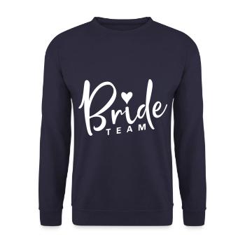 bride team herz - Unisex Pullover - Navy - Vorne - Alina (178cm) & Michal (187cm)