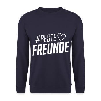 Beste Freunde Freundschaft - Unisex Pullover - Navy - Vorne - Alina (178cm) & Michal (187cm)