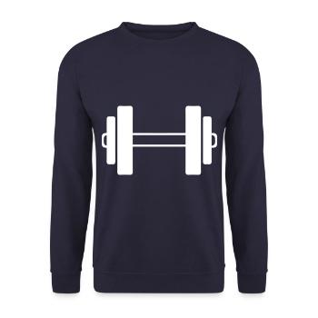 dumbbell icon symbol - Unisex Sweatshirt - navy - Front - Alina (178cm) & Michal (187cm)